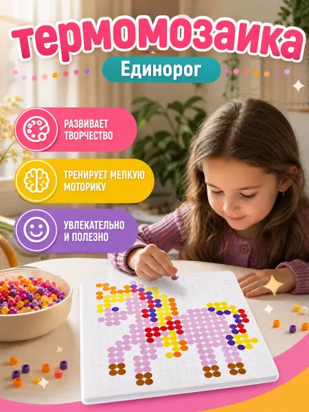 Мульти Арт Термомозаика единорог для детского творчества