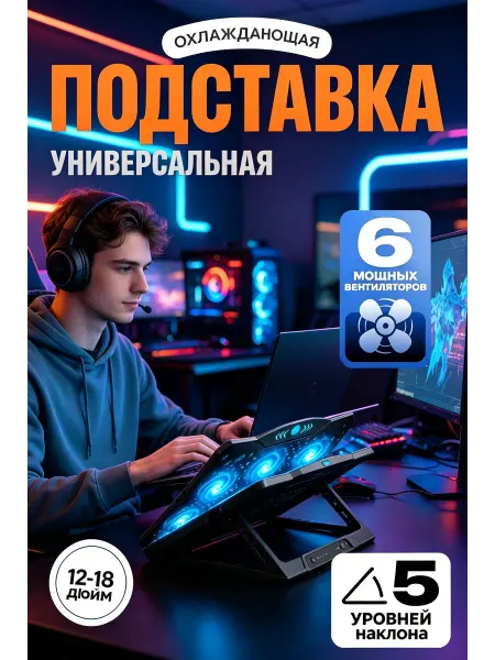 Подставка 5 уровней наклона для ноутбуков 13–19 дюймов
