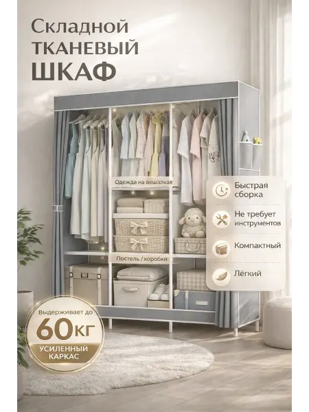Шкаф для одежды тканевый
