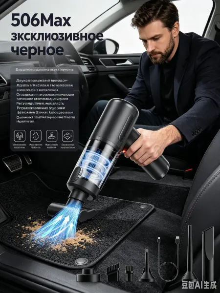 Anmediali Пылесос для дома с контейнером и насадками мощный ручной