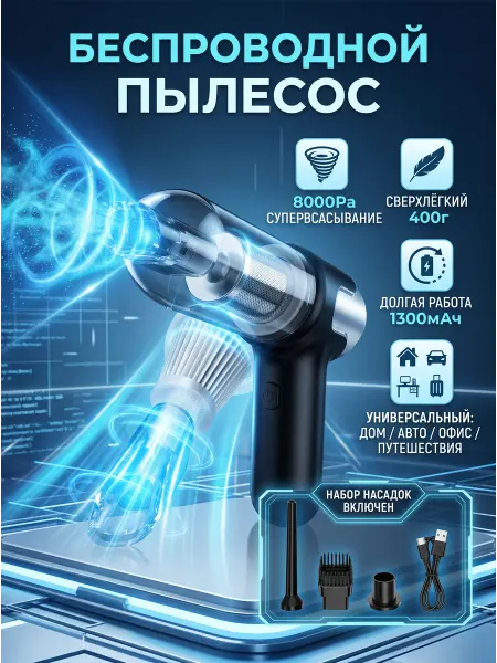 Компактный ручной пылесос для салона
