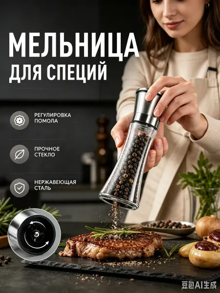 Практичная мельница для специй для кухни