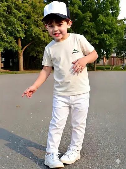 Детская белая футболка (хлопок, мягкая, повседневная, 4 лет)