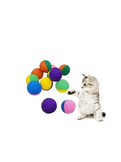 Игрушка для кошек комплект из мячиков, диаметр 4см, разноцветные