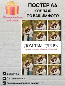 Постер А4 коллаж с вашими фото Семья