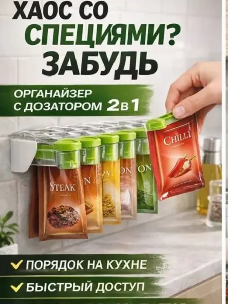Айч4 органайзер-держатель для специй приправ в пакетах