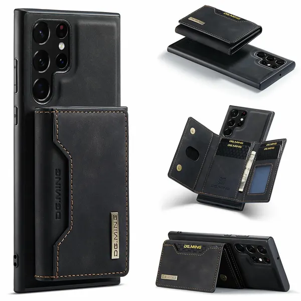 Чехол MyPads кожаный магнитный для Samsung S23Ultra / Samsung S23Ultra (Черный)