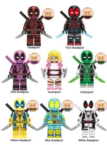 Набор минифигурок Дэдпул / Deadpool совместимы с конструкторами лего 8шт (4.5см, пакет) X0302