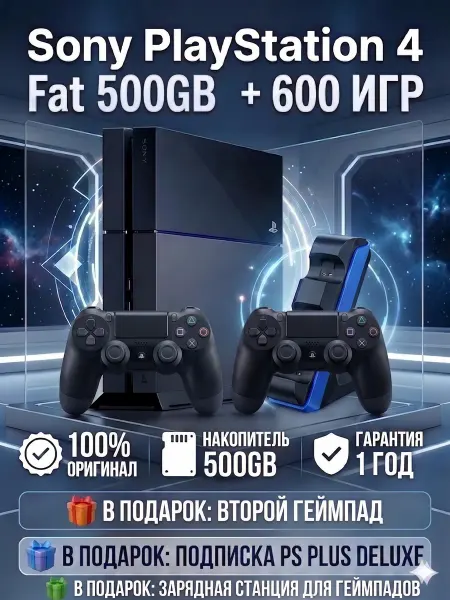 SONY Playstation 4 500GB с зарядной станцией
