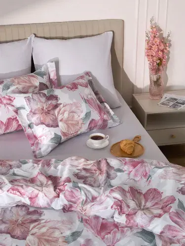 Cozy Home, Постельное белье евро сатин, 4 нав. 50х70;70х70, Роза из Бардини
