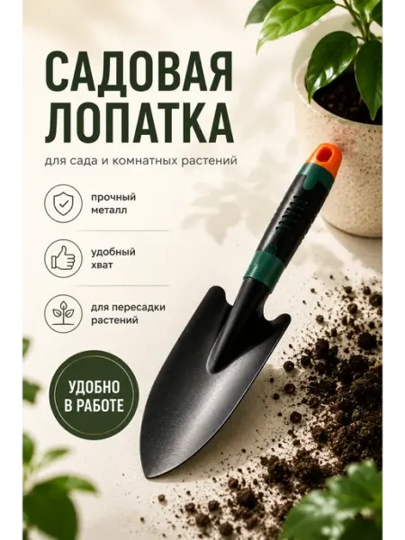 Лопатка садовая металлическая