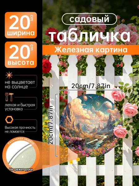 Садовый декор Железная картина Фантастика горы подарок