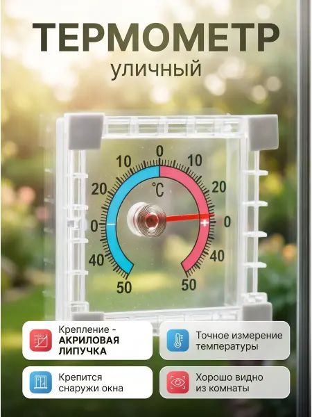 ФикСто Термометр уличный механический оконный