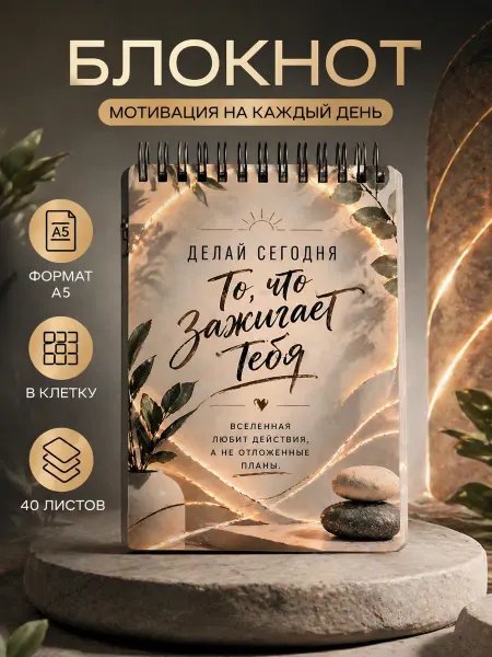 CCA print store Блокнот А5 в клетку мотивационный "То, что зажигает тебя"