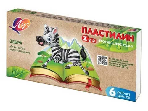 Луч Пластилин "ZOO", 6 цв