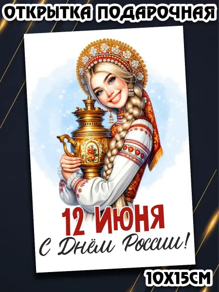 Podarkez Открытка с днем России уникальная