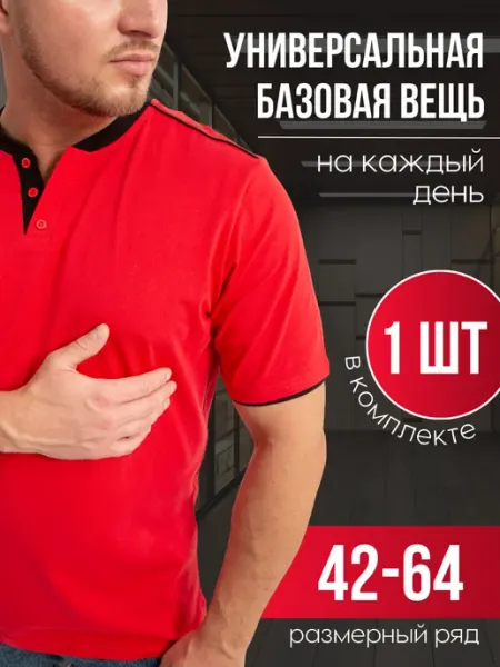 Футболка базовая хлопок однотонная поло