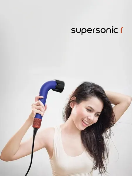 Компактный фен для волос Supersonic R. Deep Blue. Малошумный с электромотором. 3 скорости, 4 режима нагрева, мощность 1200 Вт.