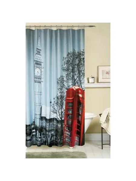 SANTRADE Штора для ванной комнаты с кольцами 180х200