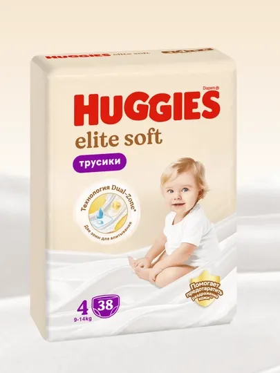 Подгузники трусики Huggies Elite Soft 9-14 кг, 4 размер, 38 шт