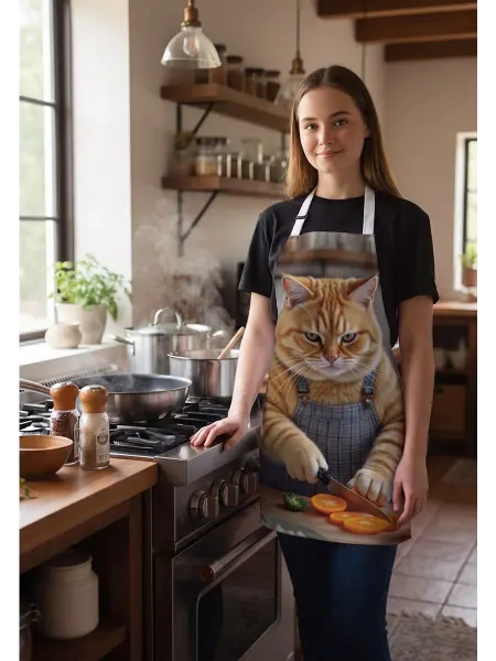 JoyArty Фартук кухонный "Кот хозяюшка" 65x65x28 см