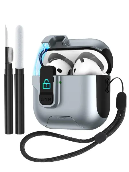 Чехол для наушников AirPods 4 пластиковый с замком