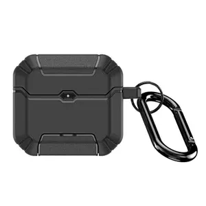 Чехол черного цвета для наушников AirPods 4, серия PECS Series (с карабином и подставкой) от Dux Ducis