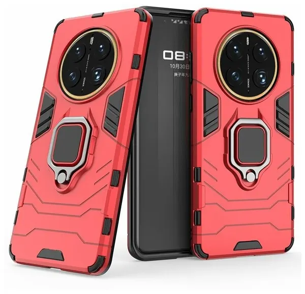 Противоударный чехол с кольцом Panther Case для Huawei Mate 50 Pro красный