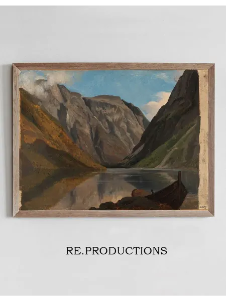 Re.productions Постер View of Gudvangen - Adolph Tidemand