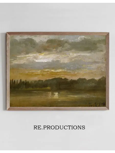 Re.productions Постер The Elb in the Evening - Johan Christian Dahl