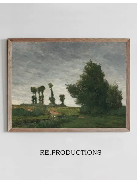 Re.productions Постер Landscape with Poplars - Paul Gauguin