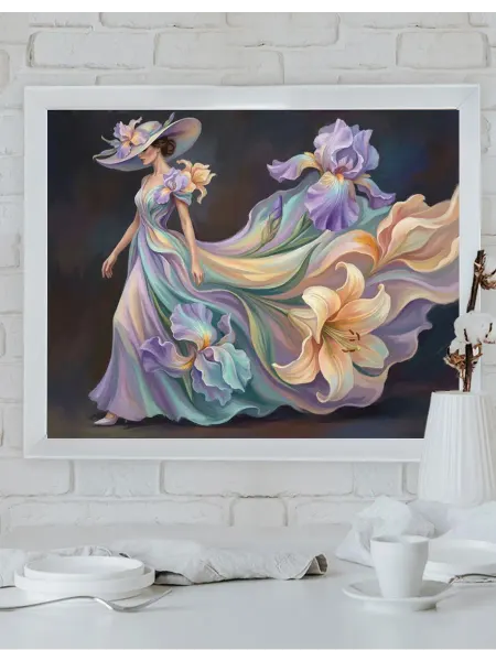 Art on Canvas Нежная леди Картина по номерам на холсте 40х50 см