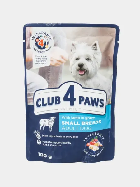 Пауч Club 4 Paws с ягненком в соусе для мелких пород