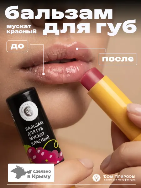 Мануфактура Дом природы Натуральный бальзам для губ с красным вином 3,5 грамм