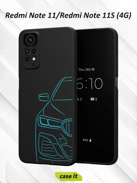 Case it Чехол на Redmi Note 11 11S 4G с принтом силуэт BMW 5 серии