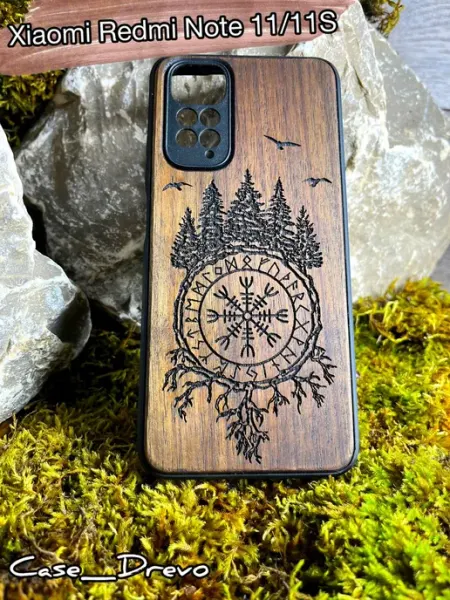 Case_Drevo Деревянный чехол на Xiaomi Redmi Note 11 11s