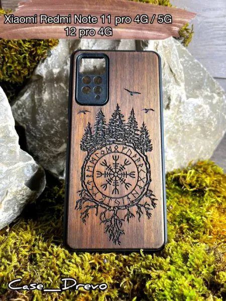 Case_Drevo Деревянный чехол на Xiaomi Redmi Note 11 pro 4G 5G 12 pro 4G
