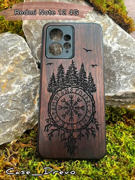 Case_Drevo Деревянный чехол на Xiaomi Redmi Note 12 4G