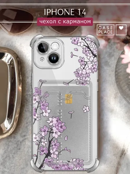 Case Place Чехол на iPhone 14 с картой сакура