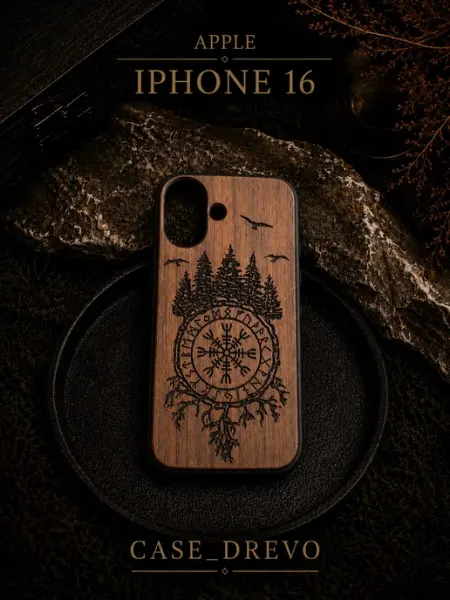 Case_Drevo Деревянный чехол на IPhone 16