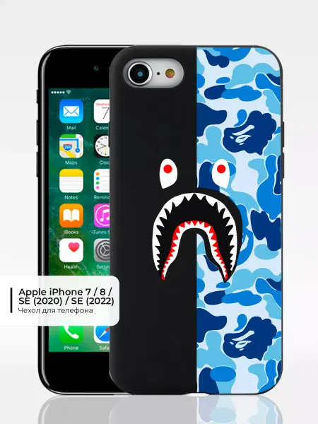 ABX-case Чехол на iPhone 7 8 SE 2020 с принтом Bape Shark