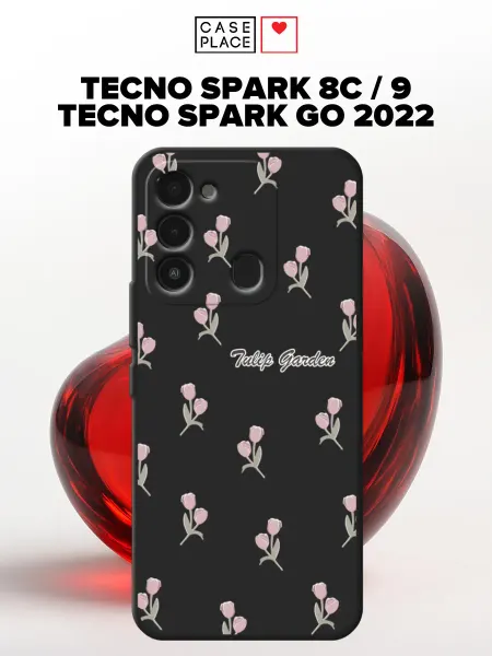 TECNO Чехол на Spark 8C 9 Go 2022 с цветочками