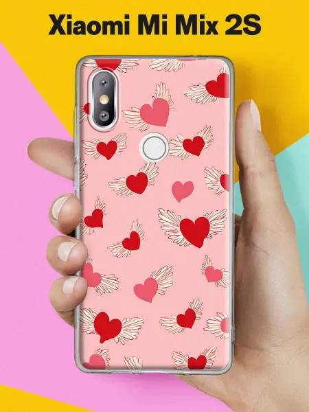 Xiaomi Чехол на Mi Mix 2S с принтом Сердца с крыльями ангела