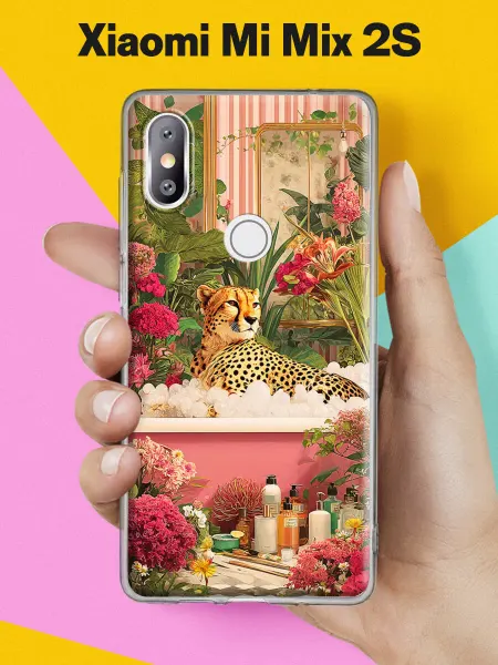 Xiaomi Чехол на Mi Mix 2S с принтом Гепард в цветах