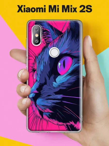 Xiaomi Чехол на Mi Mix 2S с принтом Неоновый кот