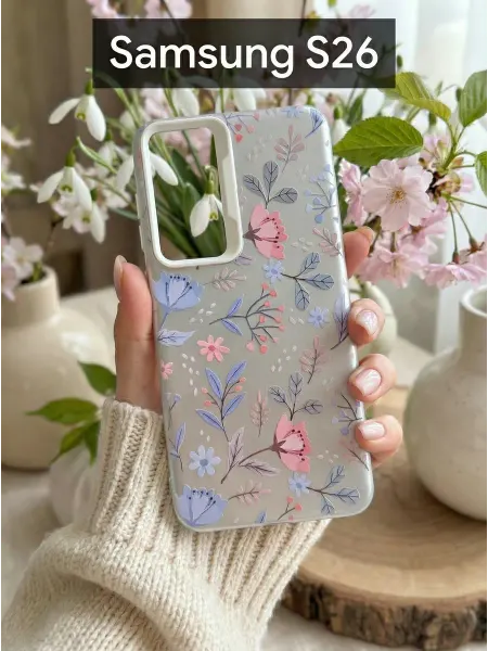 Good Luck Clover Чехол на Samsung S26 Цветочный Принт (3)