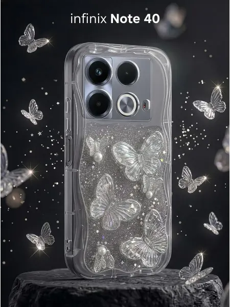 ЧЕХОЛБЕРИ Рельефный чехол с 3D бабочками на Infinix Note 40