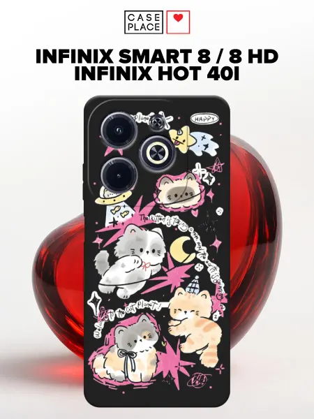 Infinix Чехол на Smart 8 8 HD HOT 40i с котиками