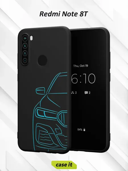Case it Чехол на Redmi Note 8T с принтом силуэт BMW 5 серии