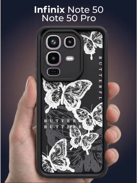 URBAZZA Чехол на Infinix Note 50, Note 50 Pro с рисунком бабочки